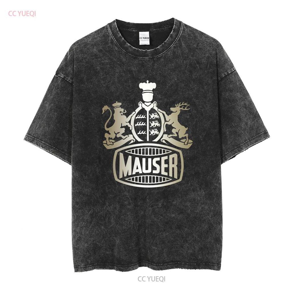 Mauser Feuerwaffen T-Shirt Deutsche Waffen k98 WW1 WW2 Logo Herren Waffe Deutschland lang- oder kurzärmlig Vintage Gewaschen homme
