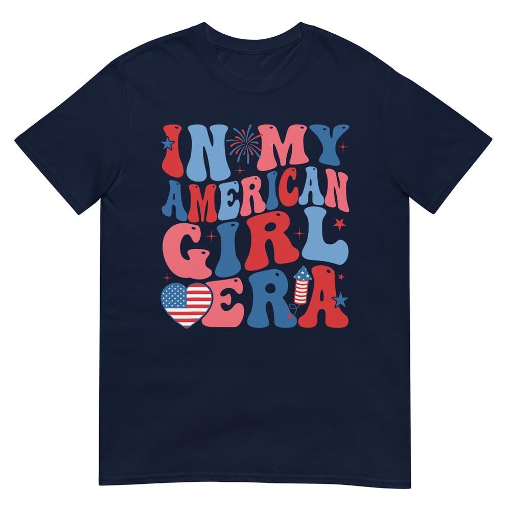 In My American Girl Era Retro 4th Of July Fourth Groovy TShirt S