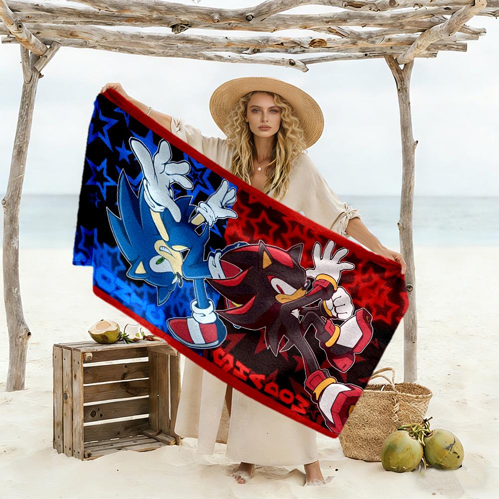 Sonic Adventure: Chaos Beach Towel for Beach Travel Comfortable Couple Beach Towel, Family Beach Towel Set Bath Accessory