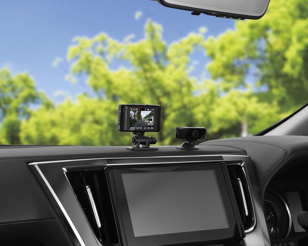 Comtec HDR953GW Dual-Kamera-Dashcam mit vorderer und innerer Kamera für sicheres Fahren, mit kontinuierlicher Aufzeichnung, Parkmodus und Entschädigungsservice