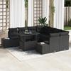 VidaXL 9-piece Garden Sofa Set with Cushions In Black Poly Rattan 3357896
