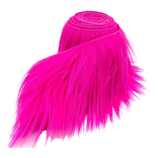 Fuzzy Kunstfellstreifen 5ft Zotteliger Plüschstoff Vorgeschnittener Streifen Flauschiger Nicht-Haarender Pelzstreifen für Zwergpuppenbärte Hutedges DIY-Bastelarbeiten Weihnachtsdeko