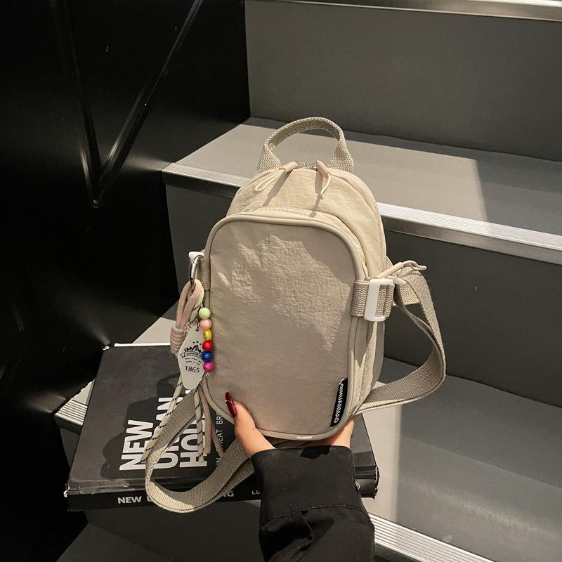 Neue einfarbige Tasche 2025 gewaschene Stoff Schulterhandy-Tasche lässig vielseitig Messenger-Handy-Tasche Damen