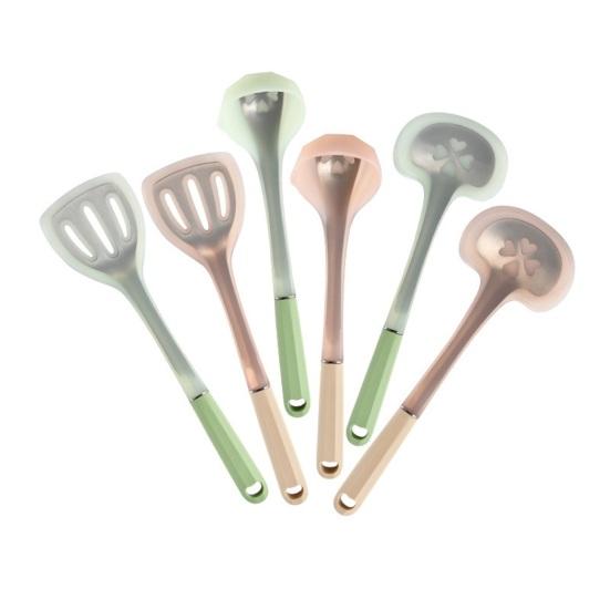 Silicone Cooking Utensils for Non-Stick Pot High Heat Resistant Spatula/Spoon/Turner with Stainless Steel Core for Pancake Eggs Fish