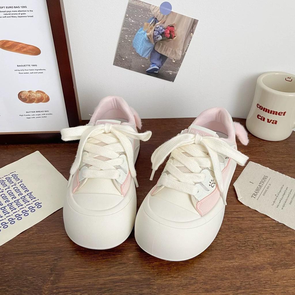 Thick-soled pink 22 autumn new chic niche board shoes sports bread shoes