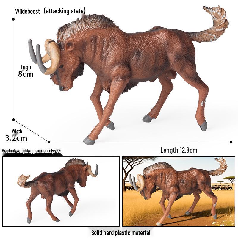 Wild Safari Animal Figurines: Giraffe, Elephant, Rhinoceros, Brown Bear, Tiger, Lion, Leopard, Hippopotamus - Solid Cognitive Toys