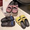 Zapatillas Planas de Moda con Lazo para Mujer Mules de Diseñador Zapatos Sandalias Cuadradas para Mujer 2025 Chanclas para Caminar Chanclas de Verano para Caminar Zapatos de Mujer