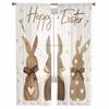 Easter Brown Plaid Rabbit Retro Sheer Curtains For Living Room Kitchen Window Curtains Bedroom Tulle Voile Curtains