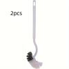 1pc/2pcs Toilet Brush, Bathroom Cleaning Brush, Long-Handled Soft-Bristled Brush, Household Toilet Cleaning Brush