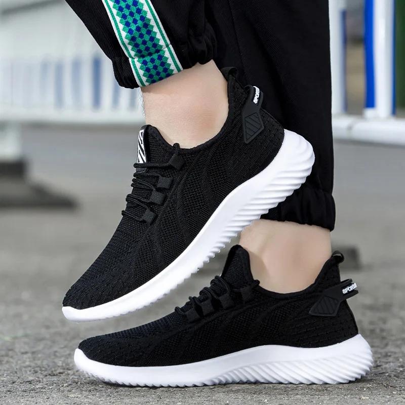 Fashion Men Sneakers Mesh Casual Shoes Lace-up Men Shoes Lightweight Vulcanize Shoes Soft Walking Sneakers Zapatillas Hombre