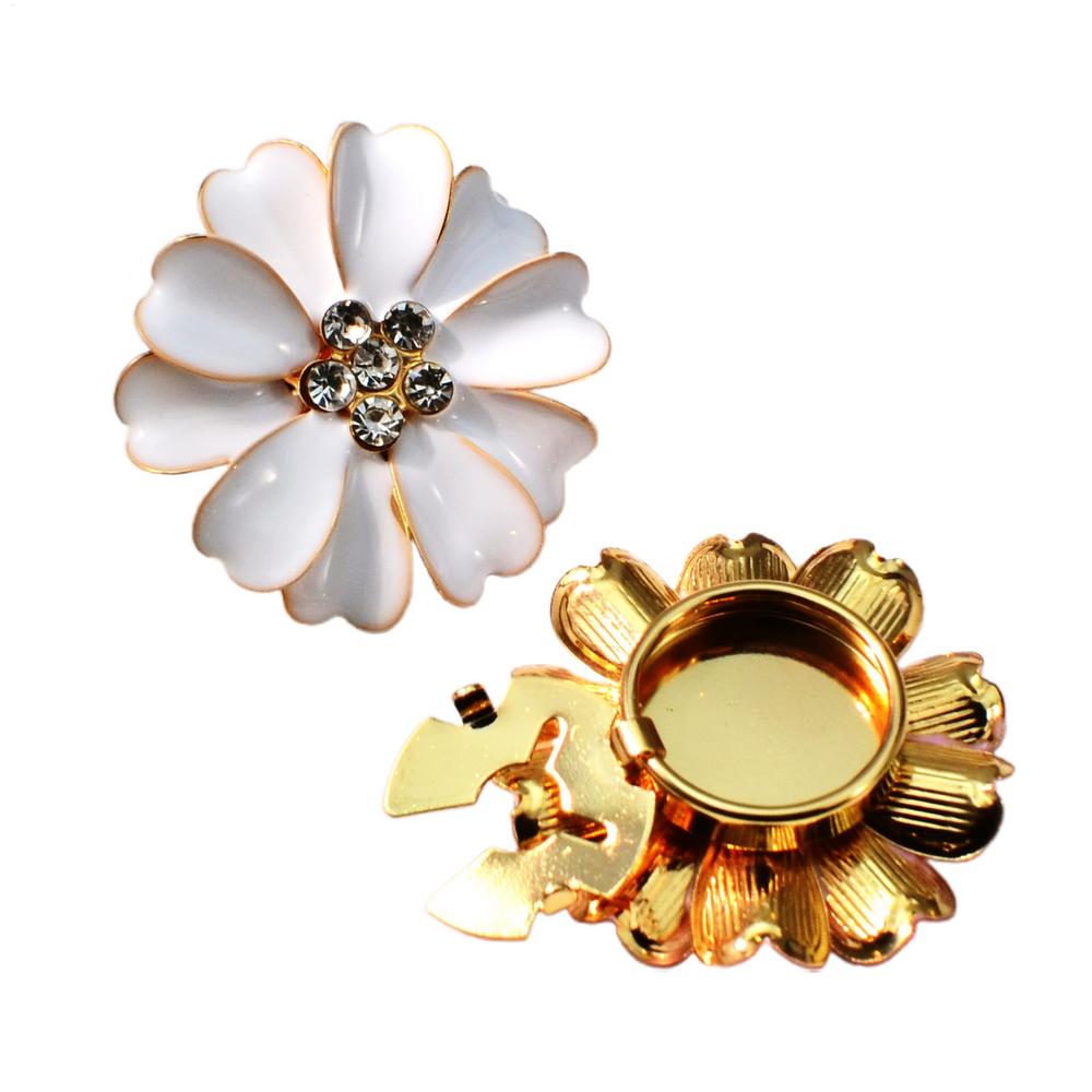Rhinestone Flower Button Covers Decoration for Jeans Dress Shirt Clothing DIY Embellishment Women Fashion Craft Accessories
