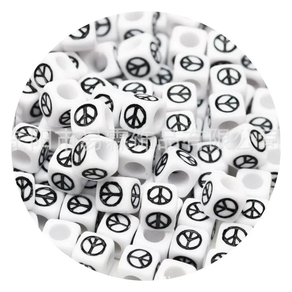 

100-500 шт. акриловые бусины в форме сердца любви кубические свободные крестообразные бусины для изготовления ювелирных изделий своими руками браслет ожерелье аксессуары 6x6 мм 100pcs