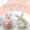Rajjo Drawstring Pouch, Fluffy Rabbit Design, Plenty of Storage for Makeup, Cosmetics, Accessories, and Winter Items (White)