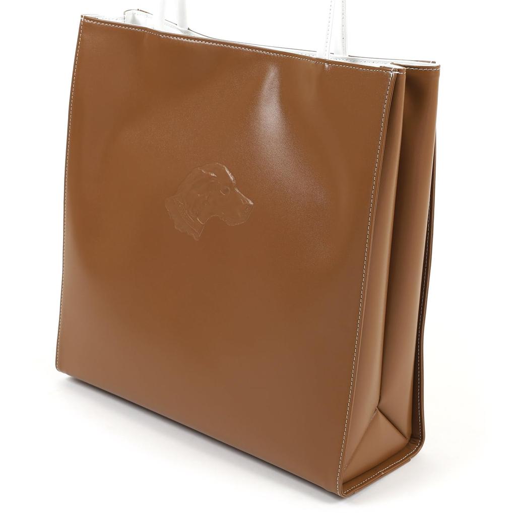 Dog Debossed A4 Size Bag 63901 [Kitamura] Semi-shoulder P-0697 Women's Oak/White [Brown]
