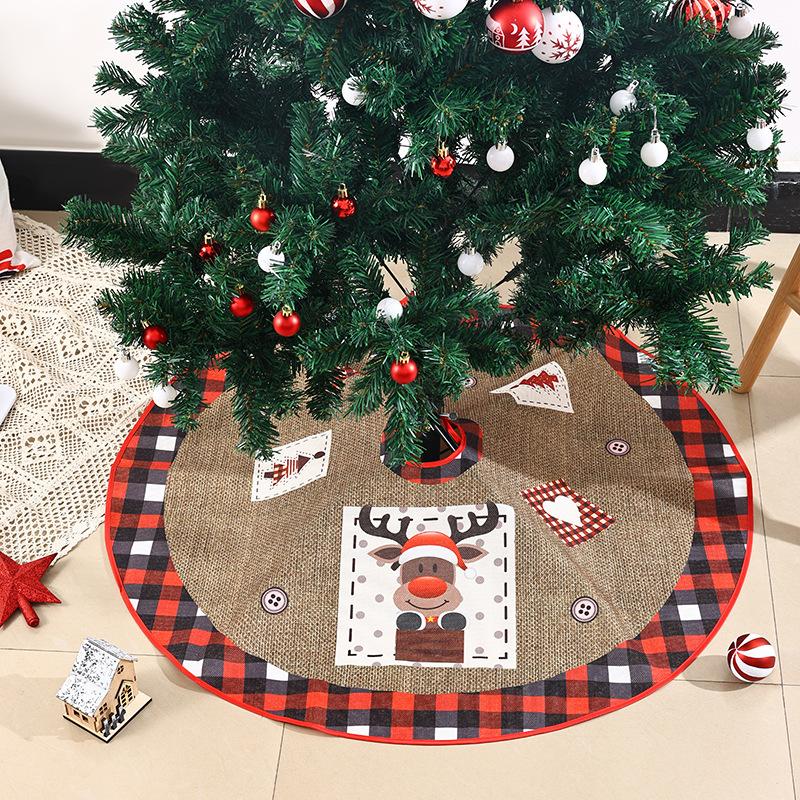 Christmas tree skirt, creative and exquisite printed Santa Claus tree bottom decoration Christmas supplies decorations
