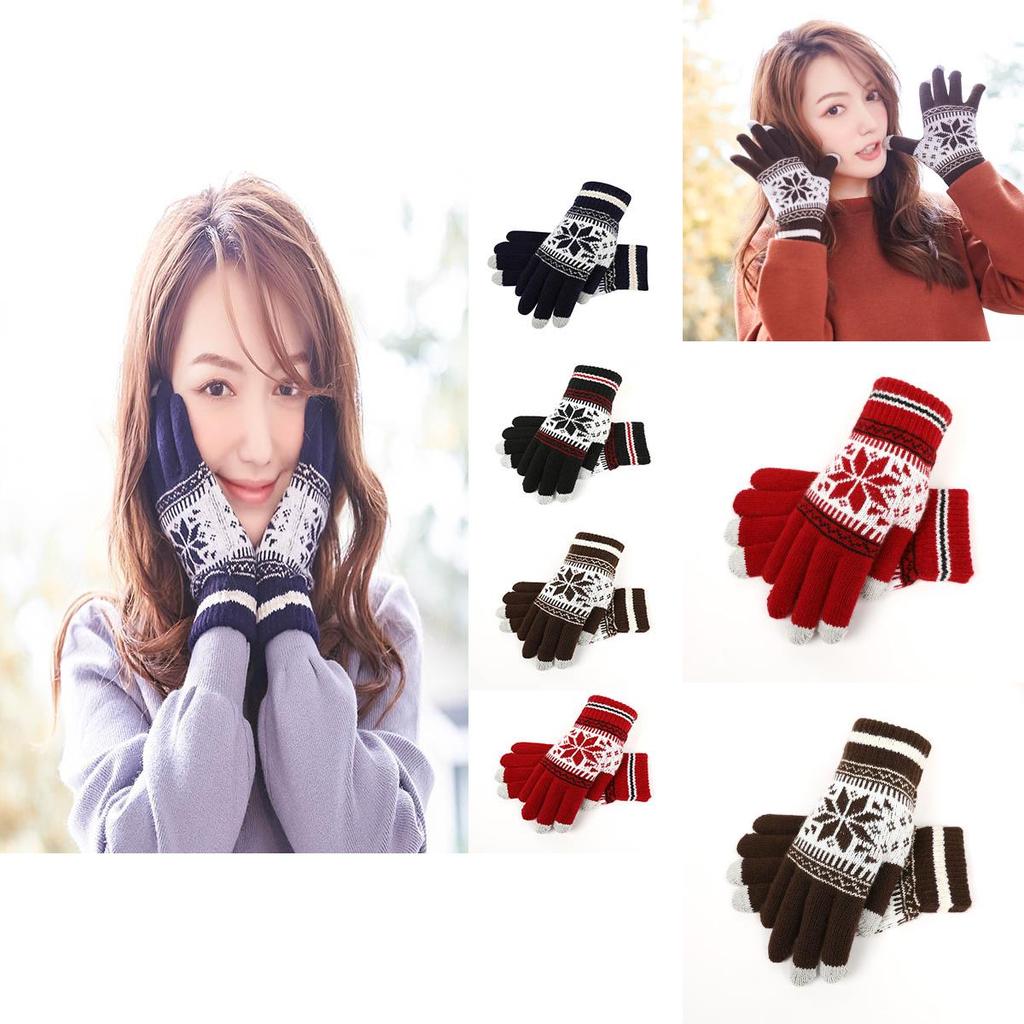 Luxuriös warme Winterhandschuhe mit Strickdesign und Touchscreen-Kompatibilität