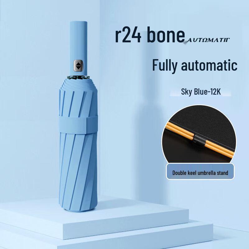 Three-Fold Dual-Use UV Protection Umbrella with Automatic Open/Close for Sunny and Rainy Days