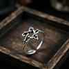 European & American Fashion Retro Smile Face Multi-layer Open Silver Ring - Trendy Korean Punk Simple Design for Women