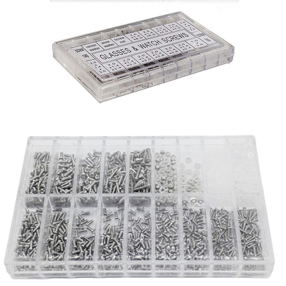 1000pcs Eyeglasses Repair Kit with Screws Nuts Bolts and Washers for Sunglasses Watches Jewelry and Electronics