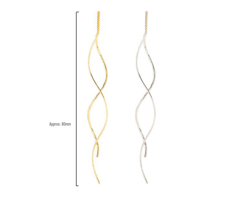 2025 Trendige S925 Silber Wellenfaden Quastenohrringe für Damen: Schlankmachend und Elegant