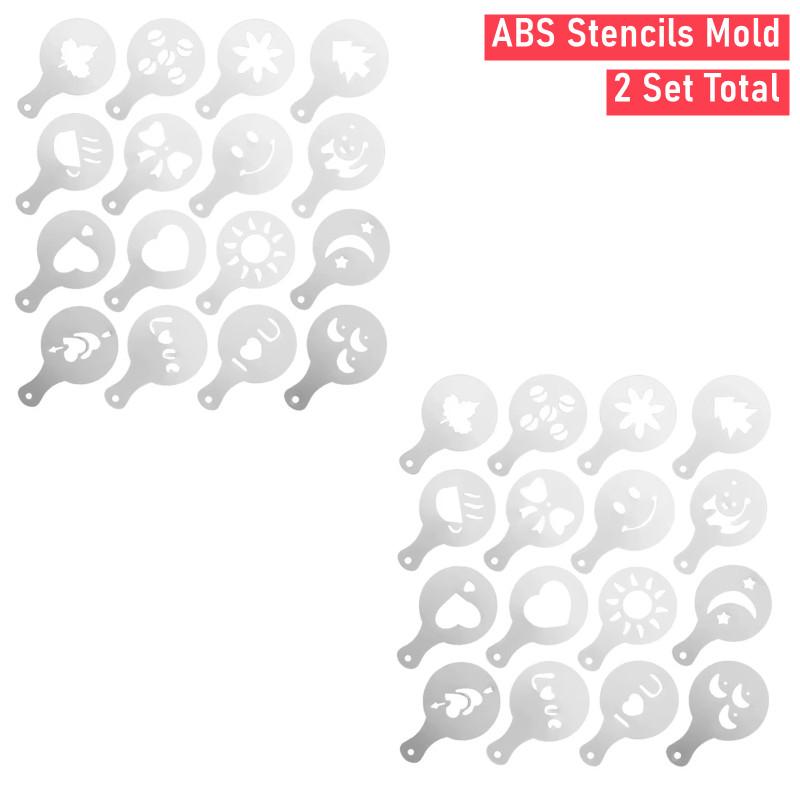 16pcs/Set Coffee Stencils Templates ABS Coffee Printing Model Foam Cake Stencils Coffee Drawing Cappuccino Mold Coffee Stencils