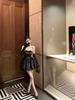 Elegant Off-Shoulder Princess Black Velvet Cinched Waist Dress with Puff Skirt
