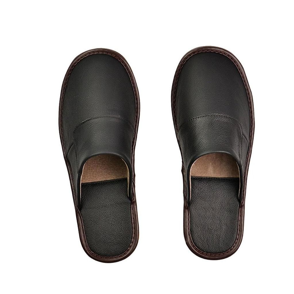 Kast Business Genuine Leather Room Plain Cowhide Stylish Gift for Men and Size 29 Slippers, Shoes, Leather, Women, Black, L, 08, Black,