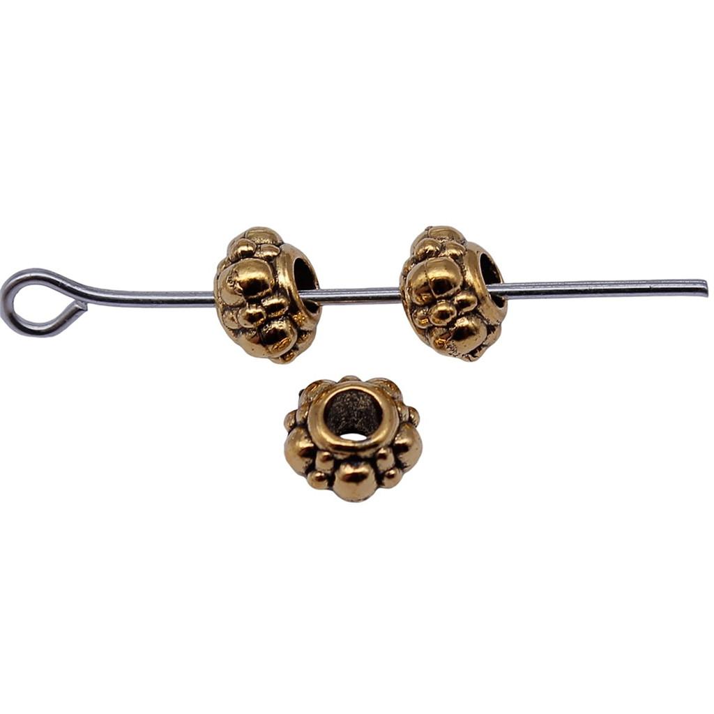 Multi Color Flower Edge Spacer Beads Metal Charms For Jewelry Making Accessories