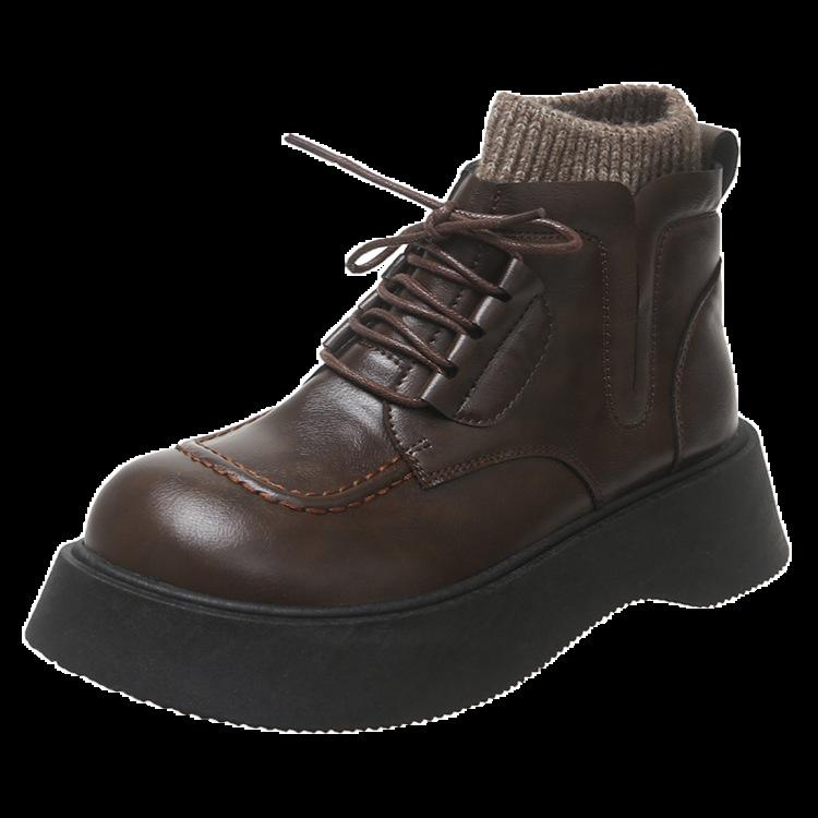 Fashion Hot Selling Snow Boots for Women Female Shoes Boots-Women Winter Footwear Ladies 2025 Autumn Rock Ankle Lace-Up Boots Rock Shoes