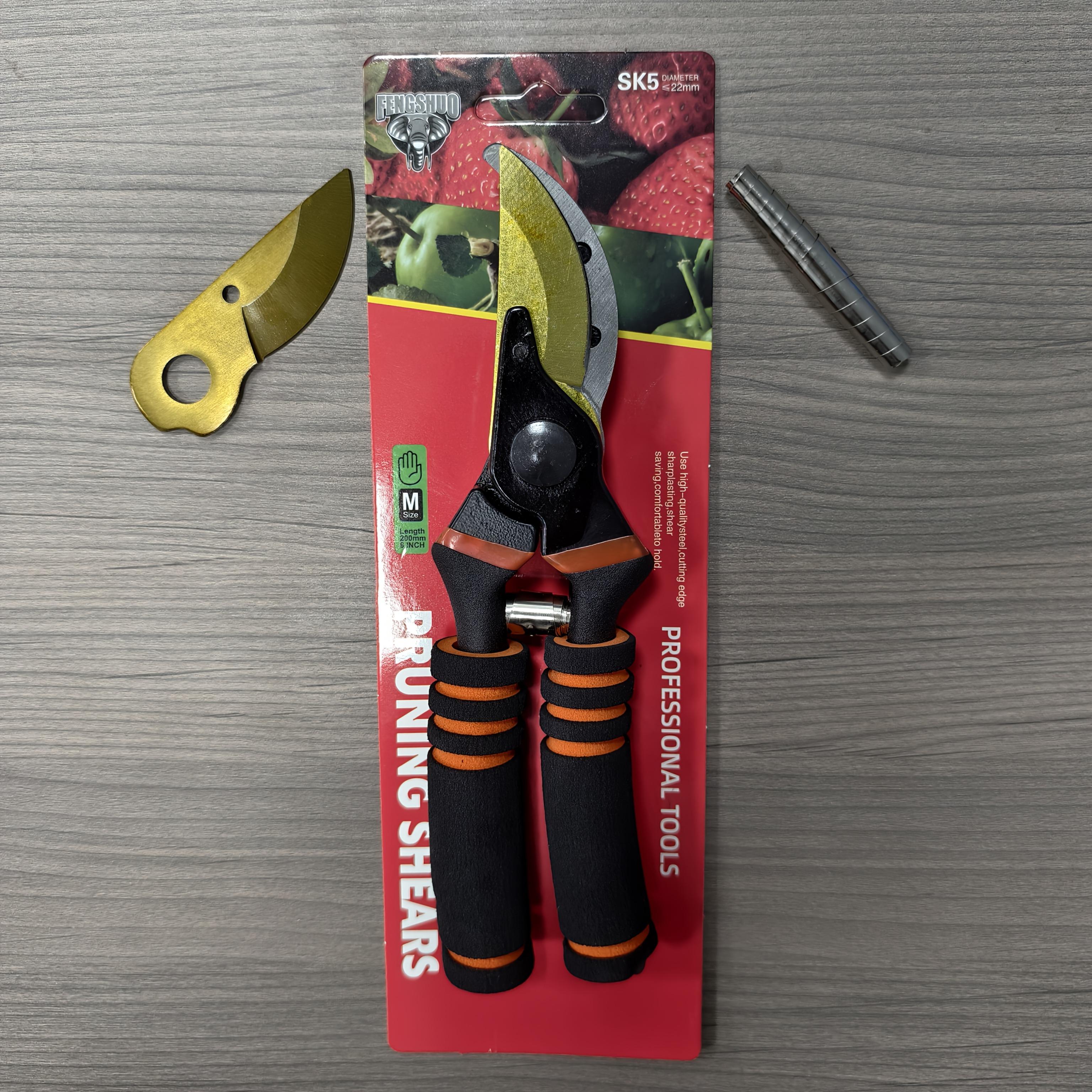

3Pcs: Professional Gardening Pruning Shears, Gold-Colored Sharp Blades, Spring-Loaded | Ultra-Sharp Gardening Shears, Sturdy Construction Scissors + Blade + Spring