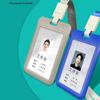 UV Color Team ID Card Holder with Sliding Cover and Lanyard for Work Badges