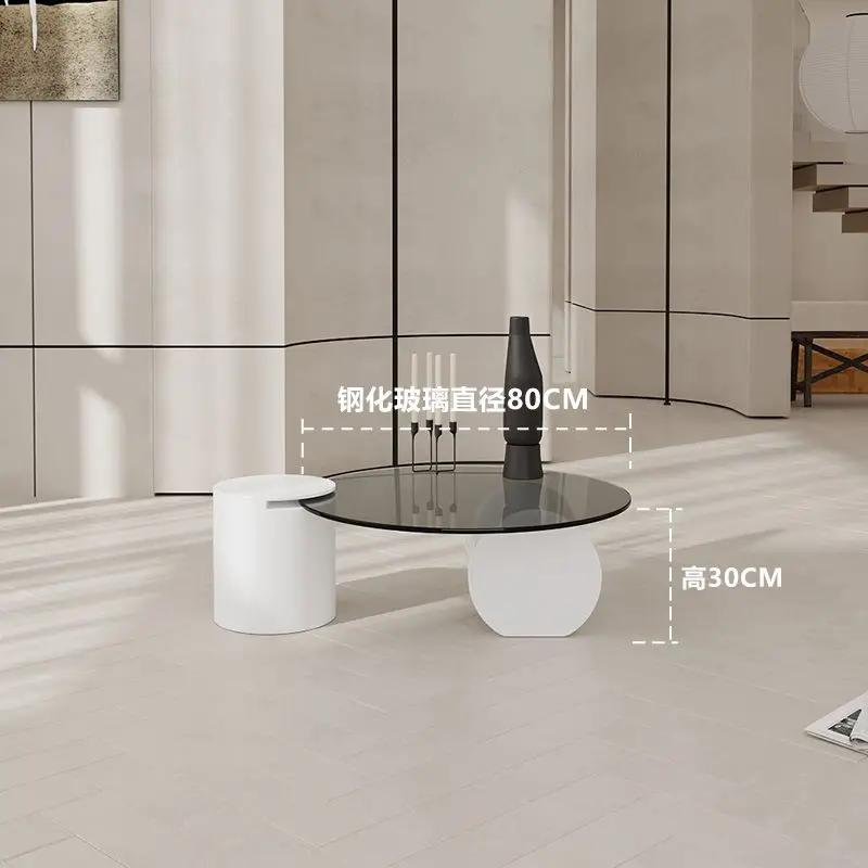 Minimalist Italian Coffee Table Living Room Decoration Designer Round Side Table Center Service Meubles Postmodern Furniture