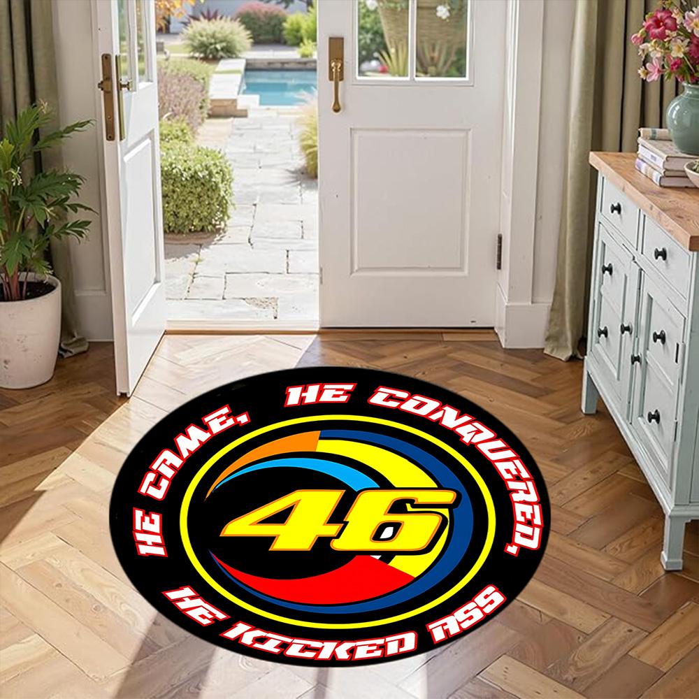 Motorcycle Round Office Rug Perfect for Hallway Living Rooms Dormitory Study Room Antislip Round Carpet Decorate Offices