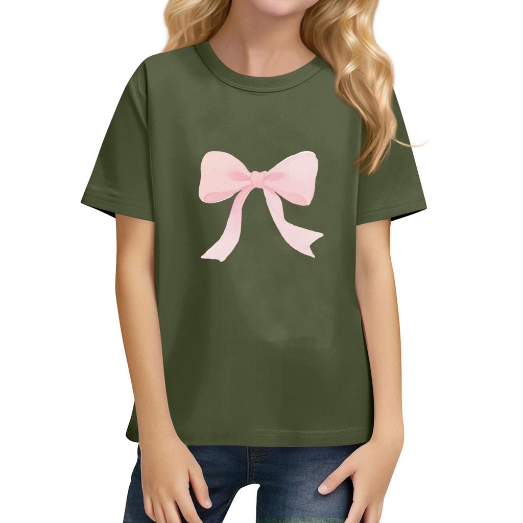 Children's Daily Casual Short-sleeved Color Tops T-shirt