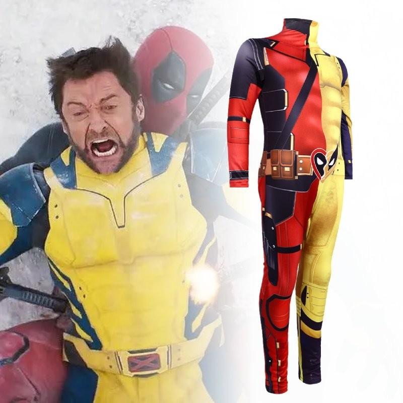 Deadpool Wolverine 3d Cosplay Costume For Men Comfortable Stretchy Spandex Suit