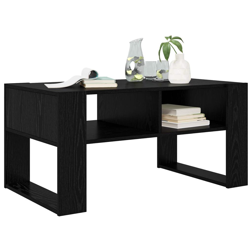 Coffee Table Black Oak Look 92 X 53 X 45 Cm Engineered Wood