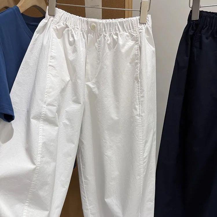 

Extra Large Elastic Waist Wide-Leg Balloon Pants for Women - Korean Chic Design, 2026 Summer Arrival XL 55-62.5 kg белый