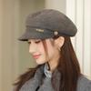 French Casual Belt Buckle Hat Spring and Autumn New Hat Female Retro British Octagonal Painter Hat
