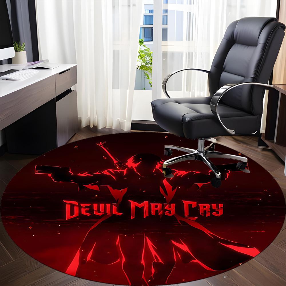 1PC Devil May Cry Office Round Rug, Non-slip, Soft and Durable Office Rug for Interior Decoration, Perfect for Office yy250915075