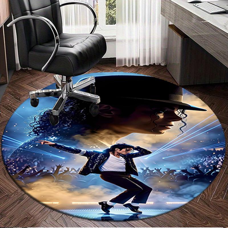 1PC Michael Hat Round Rug, Non-slip Chair Mat, Home Decor, Circle Carpet Perfect for Office, Bedroom, Living Room,Christmas gift