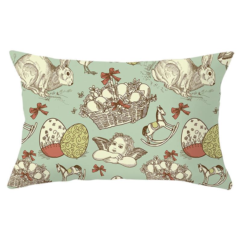 Easter Lumbar  Pillowcase Decorative Sofa Cushion Case Bed Pillow Cover Home Decor Car Cushion Cover Rabbit Pillow Case 30*50cm
