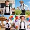 Kids 3 Clips Suspenders Bow Tie Set Adjustable Elastic Braces for Boys Girls