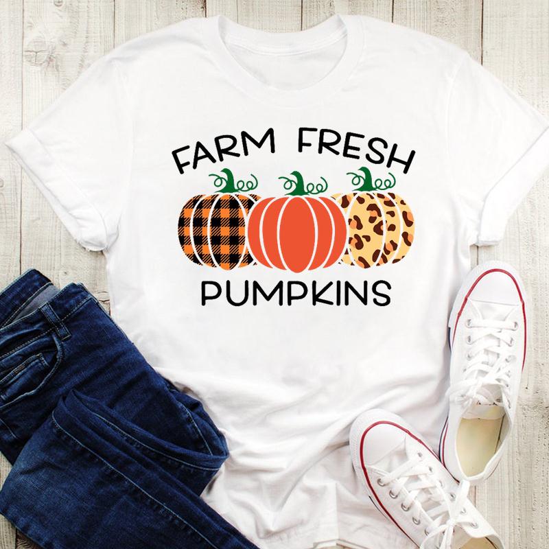 Damesebluse Grafisk trykk Gresskarstil Kaffe Krydder T-skjorter Høst Høst Halloween Oversized T-skjorte Dame 90-talls Tegneserie Topper