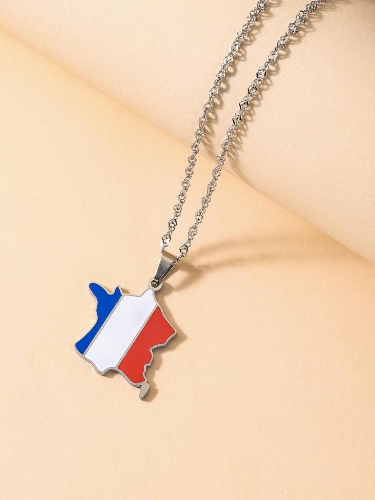 Unisex World Map Jamaica Pendant Necklace