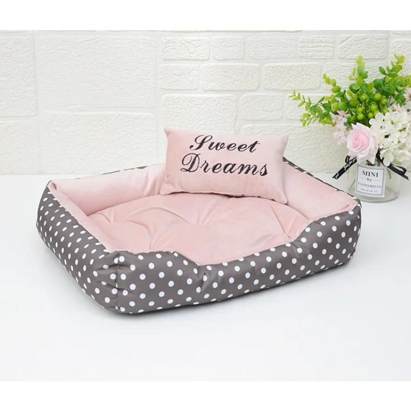 

Кровать в горошек для собак, четырехсезонное использование, удобные кровати Camas Para Perros для маленьких и средних собак, одежда высшего качества для кошек, спящая пещера S