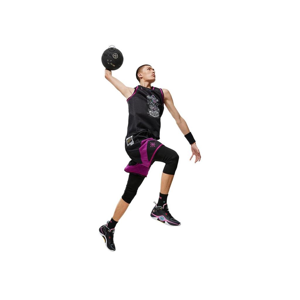 Li-Ning Wade Kuixing Dandou Series Letter Color Block Mid-Rise Straight Casual Shorts Unisex Shorts Black AAPT741-1