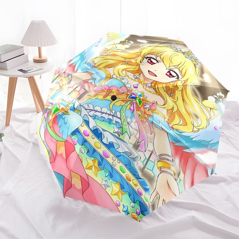 

1pc Princess Pretty Cure Outdoor Umbrella - Automatic Opening/Closing, Portable 3-Fold Design, 8-Rib Iron Frame, Perfect Gift for Fans, Travelers, Dai