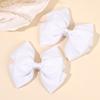 2Pcs Minimalist Solid Ribbon Bow Hairpin Grosgrain Barrettes Handmade Simple Everyday  Kids Headwear Accessories For Women Girls