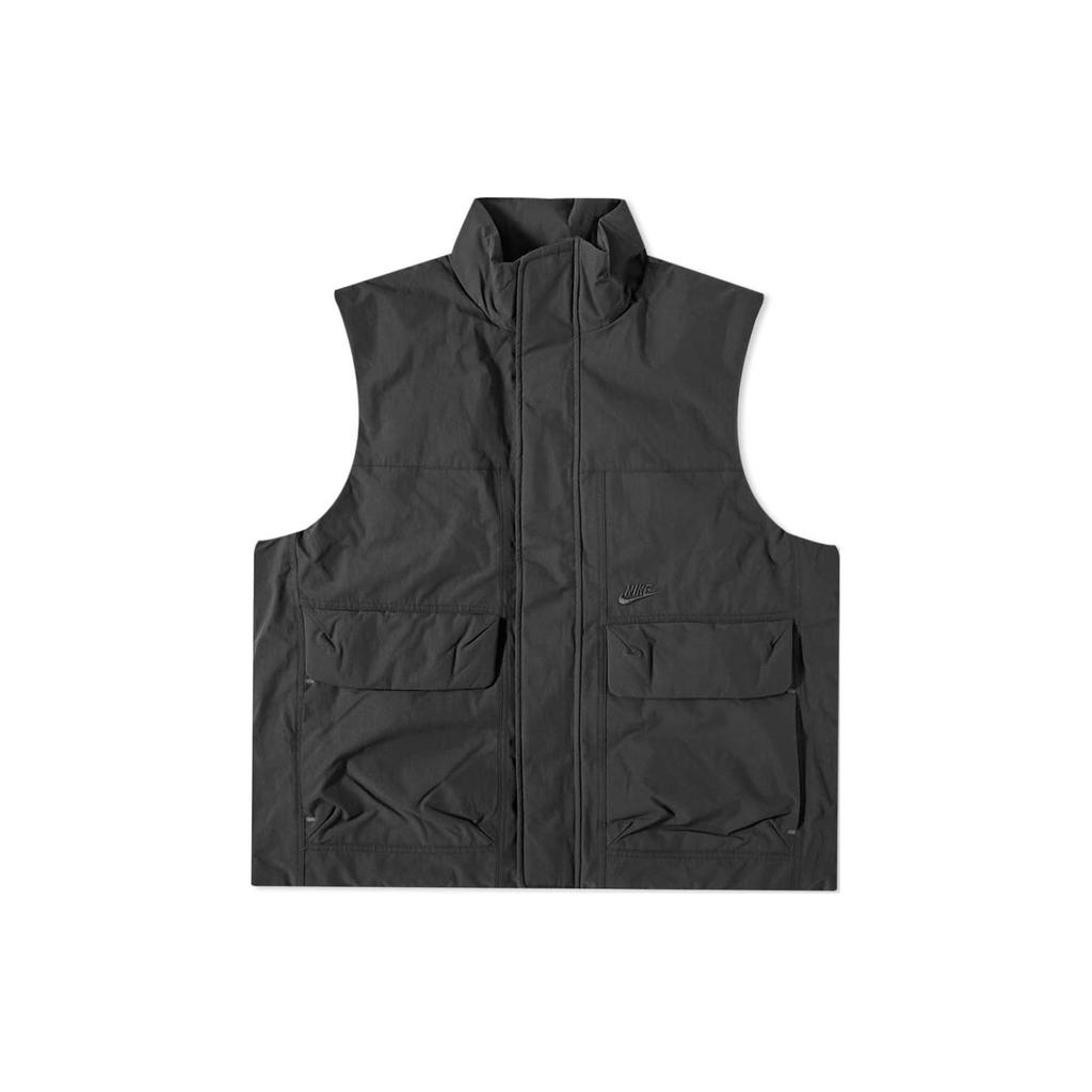 Nike Embroidered Logo Solid Stand-Collar Vest Men Vest Black DQ4304-010