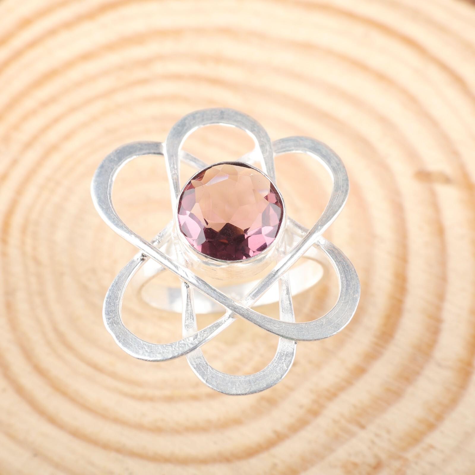 

Rhodolite Gemstone 925 Sterling Silver Jewelry Handcrafted Ring Gift For Wedding RR-21-15 13